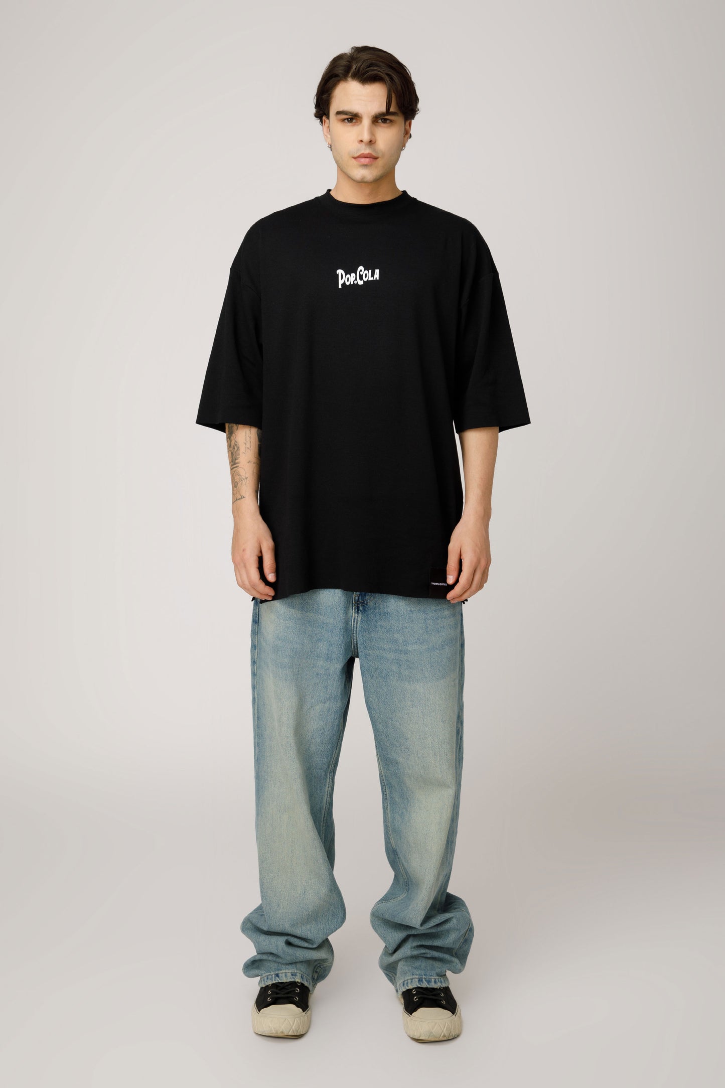 Pop Cola Eyes Black Oversized T-shirt Men - mysimplicated