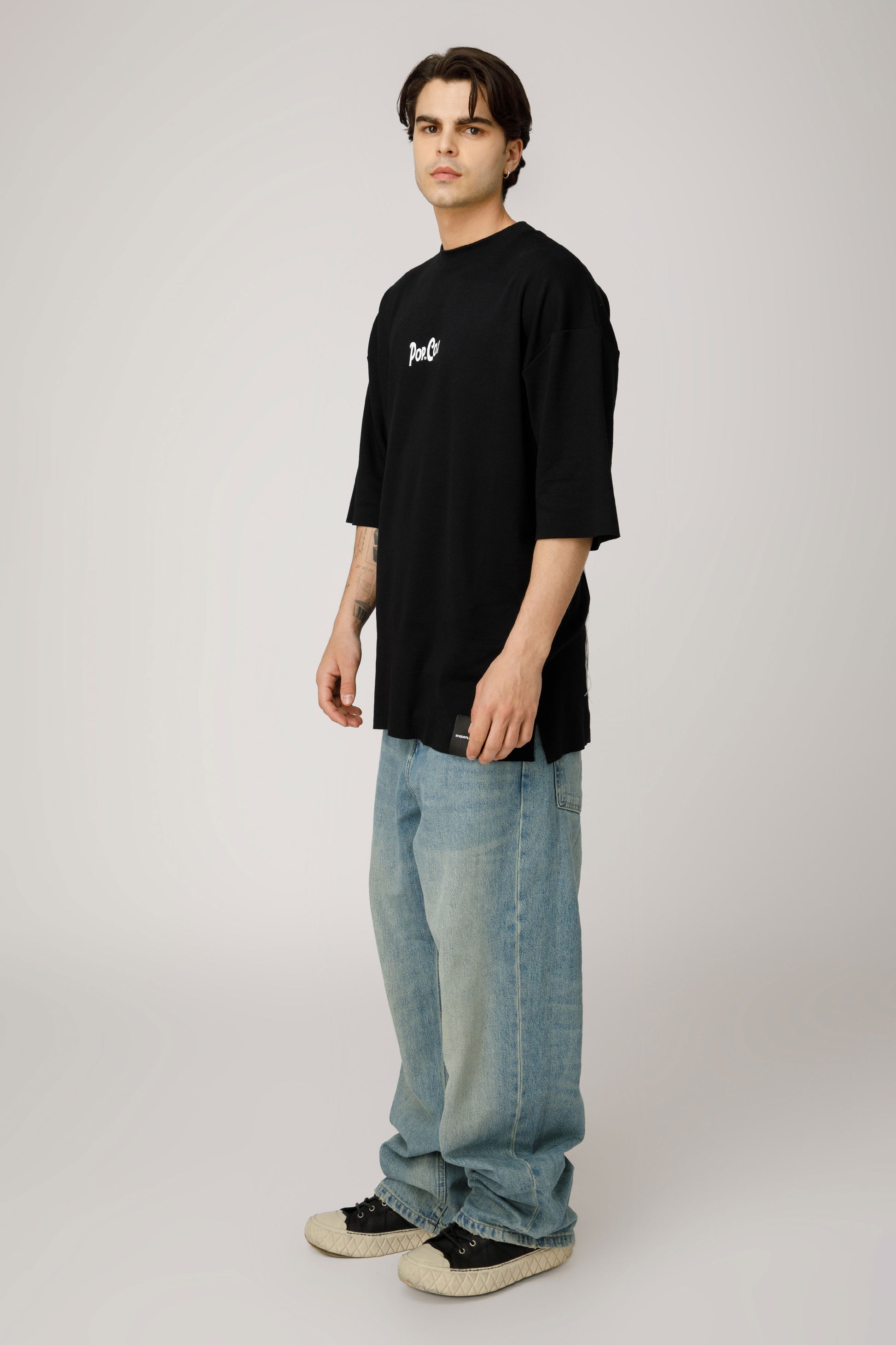 Pop Cola Eyes Black Oversized T-shirt Men - mysimplicated