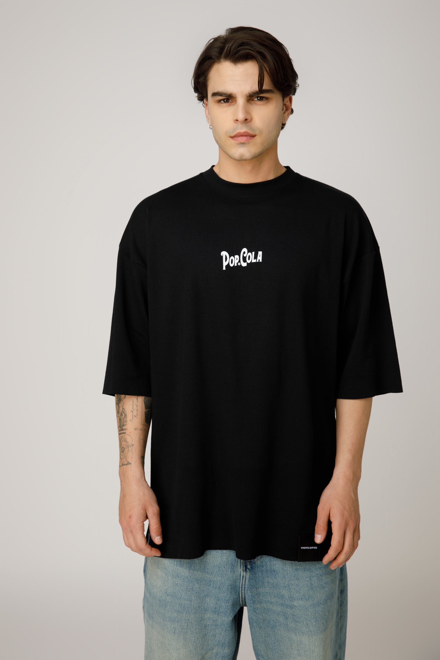 Pop Cola Eyes Black Oversized T-shirt Men - mysimplicated