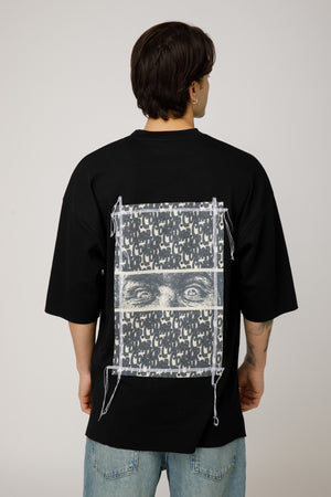 Pop Cola Eyes Black Oversized T-shirt Men - mysimplicated