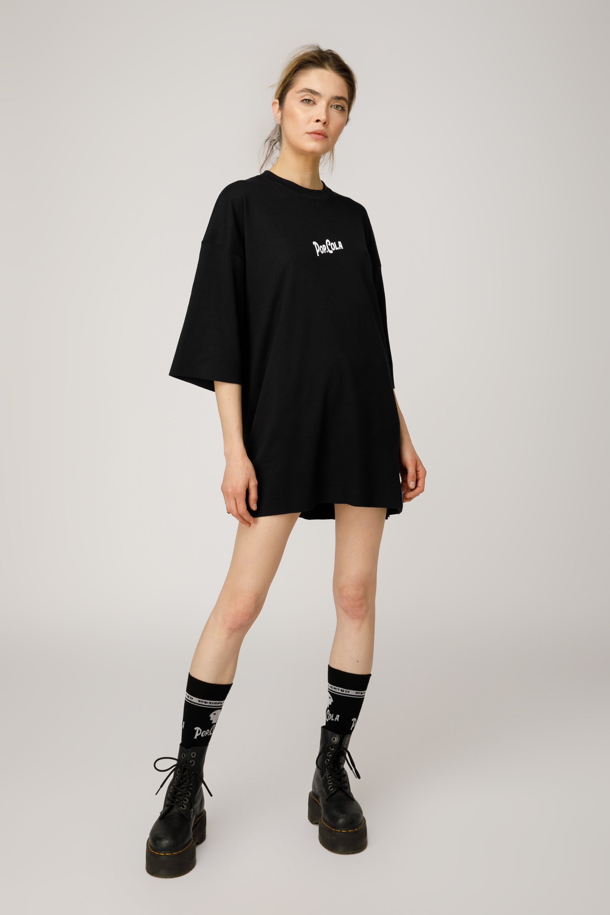 Pop Cola Mix Black Oversized T-shirt Women - mysimplicated