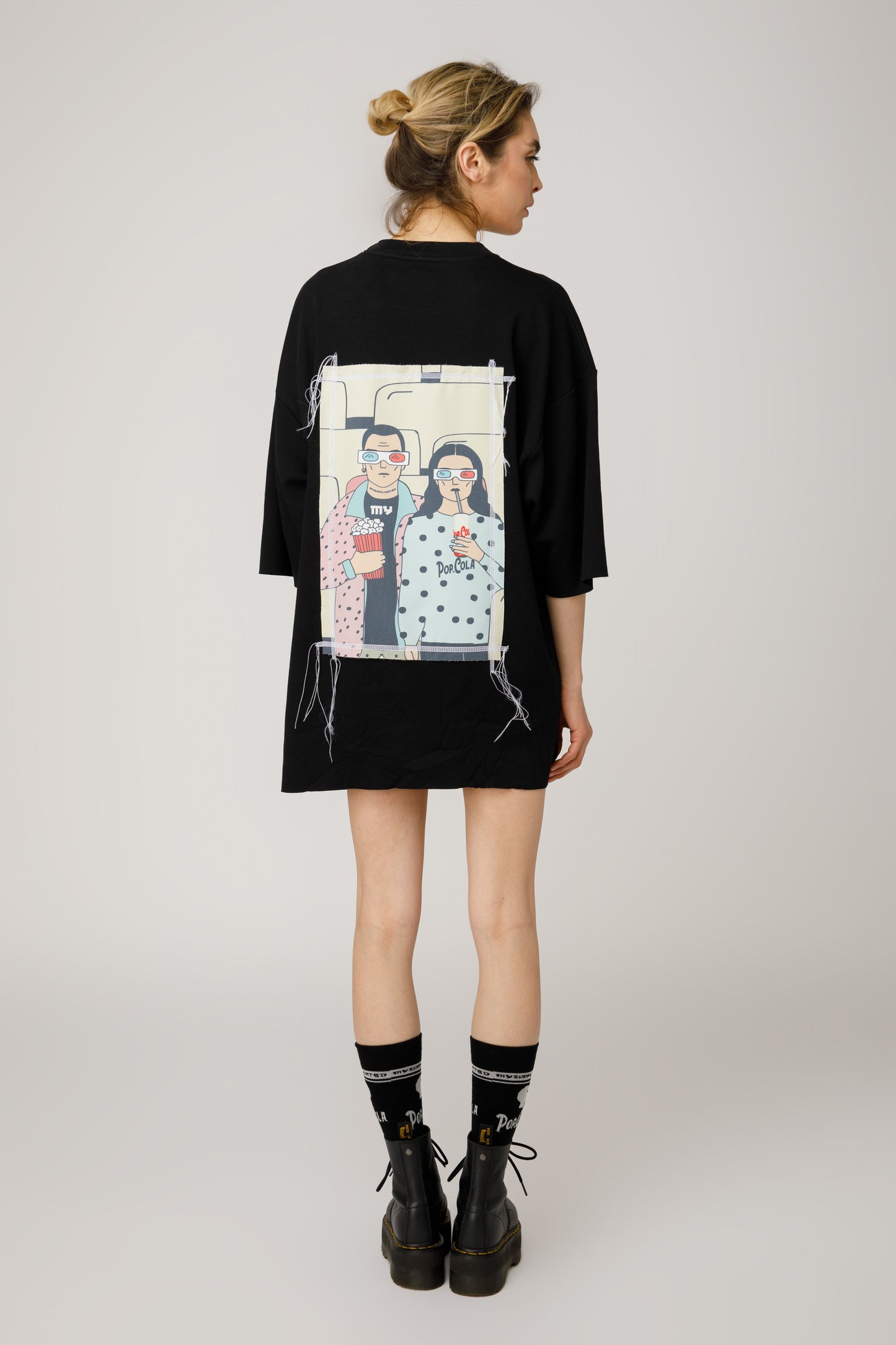 Pop Cola Mix Black Oversized T-shirt Women - mysimplicated