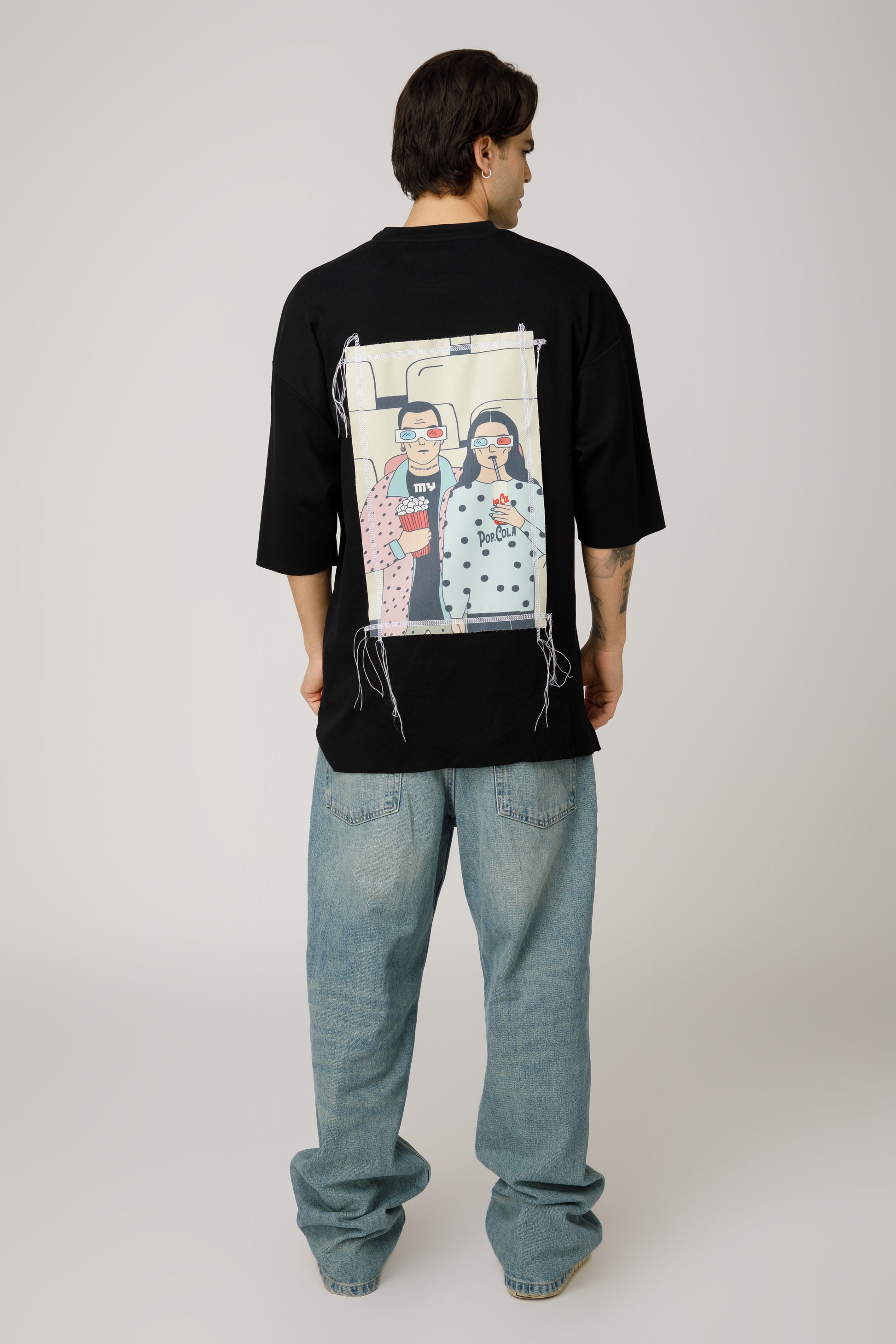 Pop Cola Mix Black Oversized T-shirt Men - mysimplicated