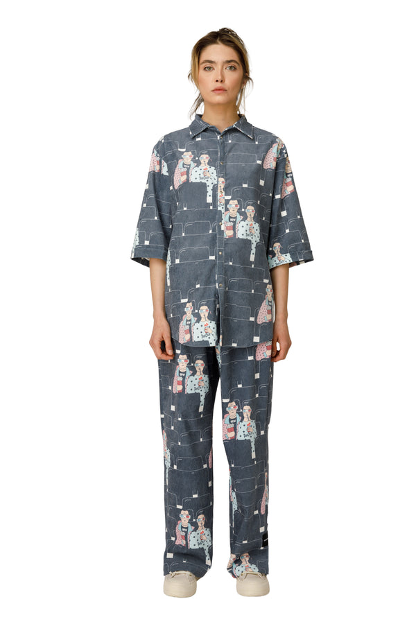 Pop Cola Mix Trousers & Shirt Ribbed Fabric - MYS