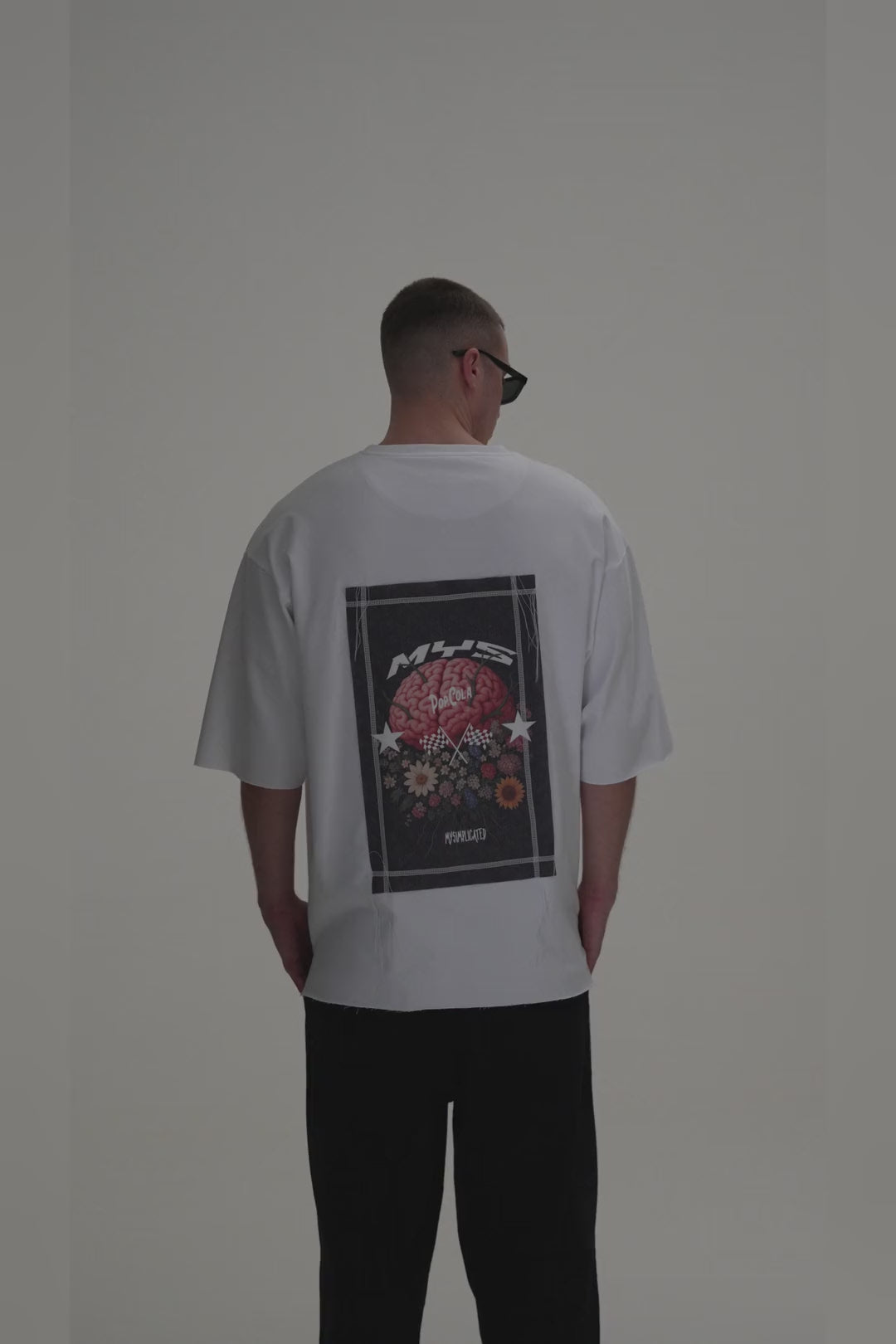 Pop Cola Floral Cortex White Oversized T-shirt - video