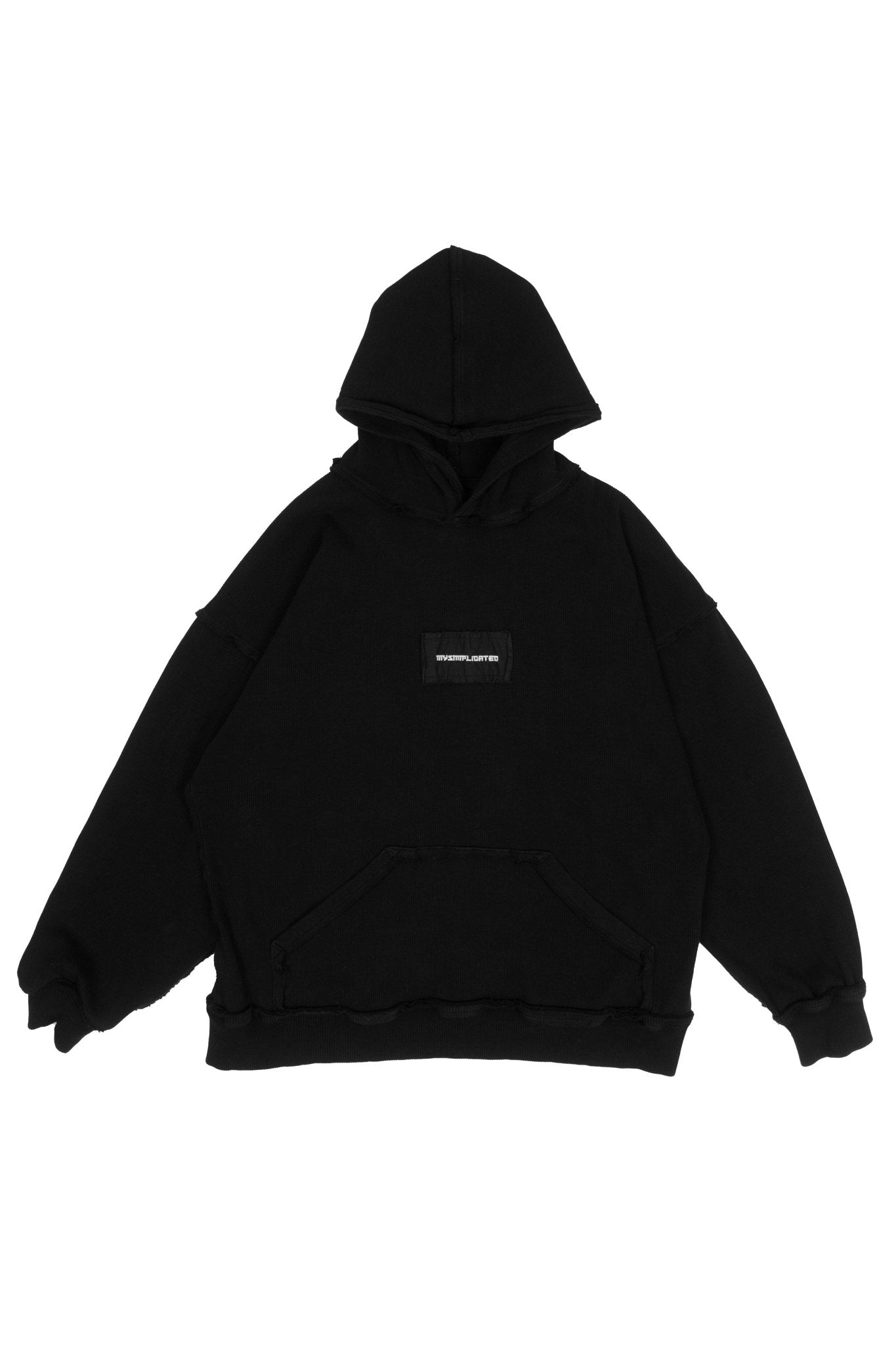 Ribbed Black Hoodie - MYS