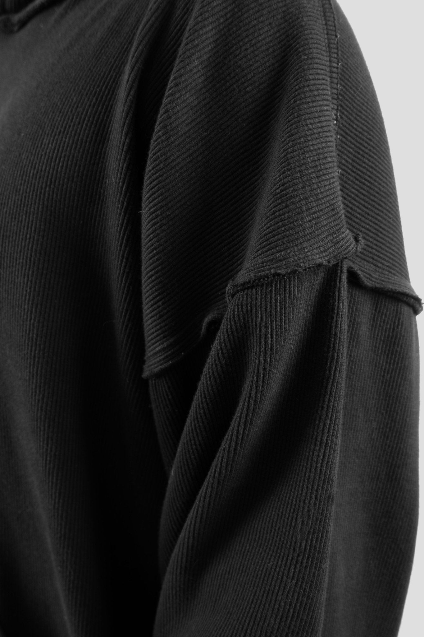 Ribbed Black Hoodie - MYS