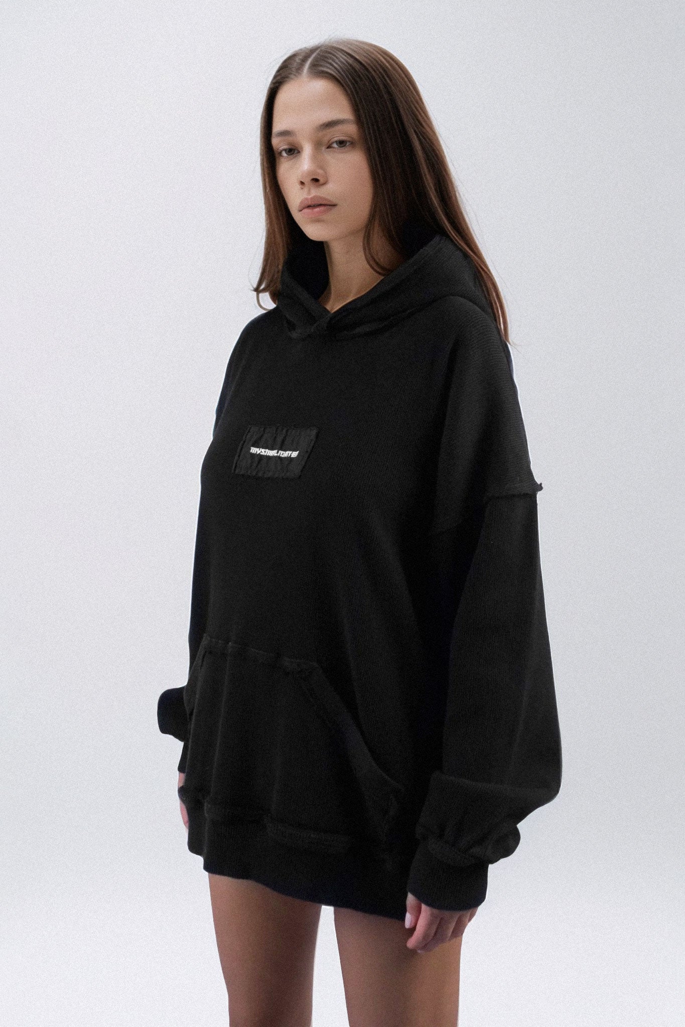 Ribbed Black Hoodie - MYS