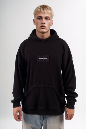 Ribbed Black Hoodie