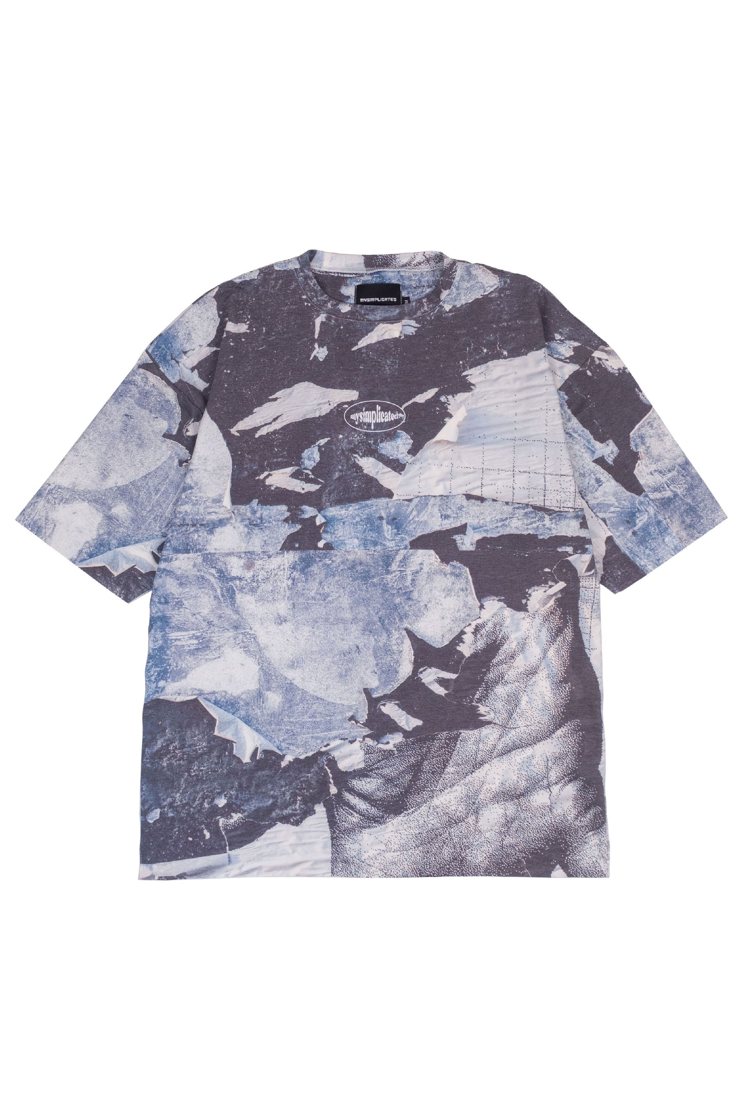 Oversized Full Print T-shirt Distorted