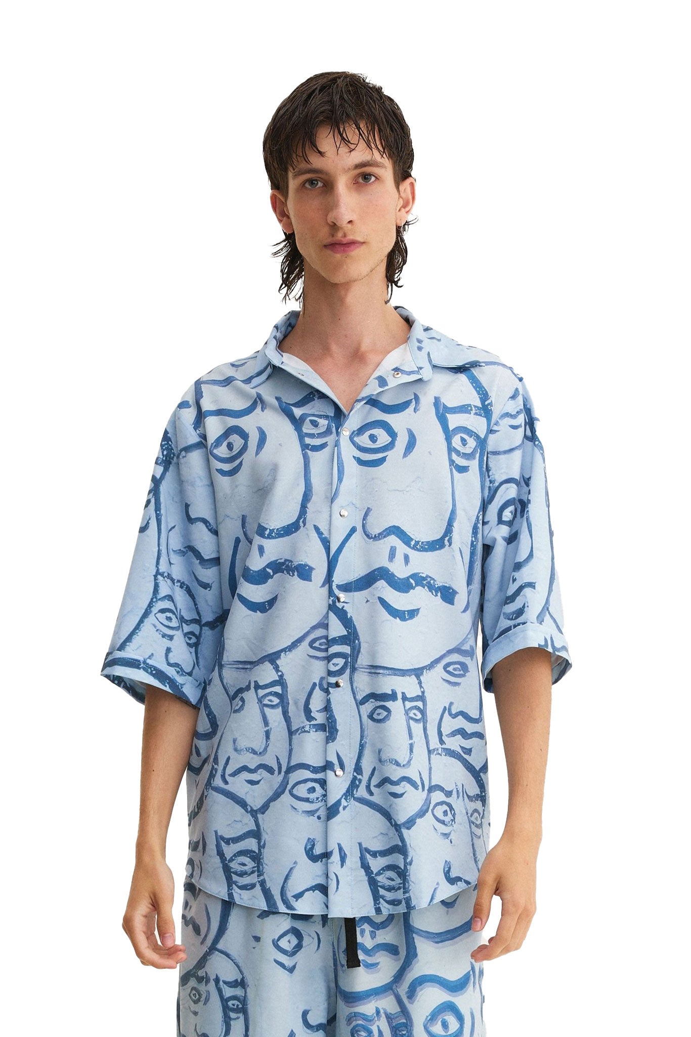 Short Sleeve Shirt Faces (recycled fabric) - MYS