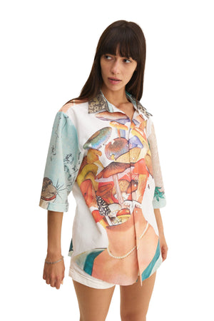 Short Sleeve Shirt Mushrooms (recycled fabric) - MYS