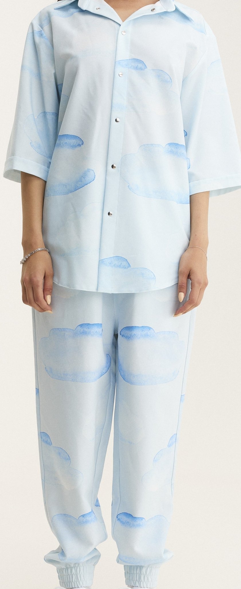 Short Sleeve Shirt & Pants Set Clouds (recycled fabric) - MYS