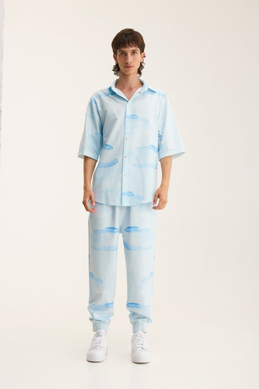 Short Sleeve Shirt & Pants Set Clouds (recycled fabric) - MYS