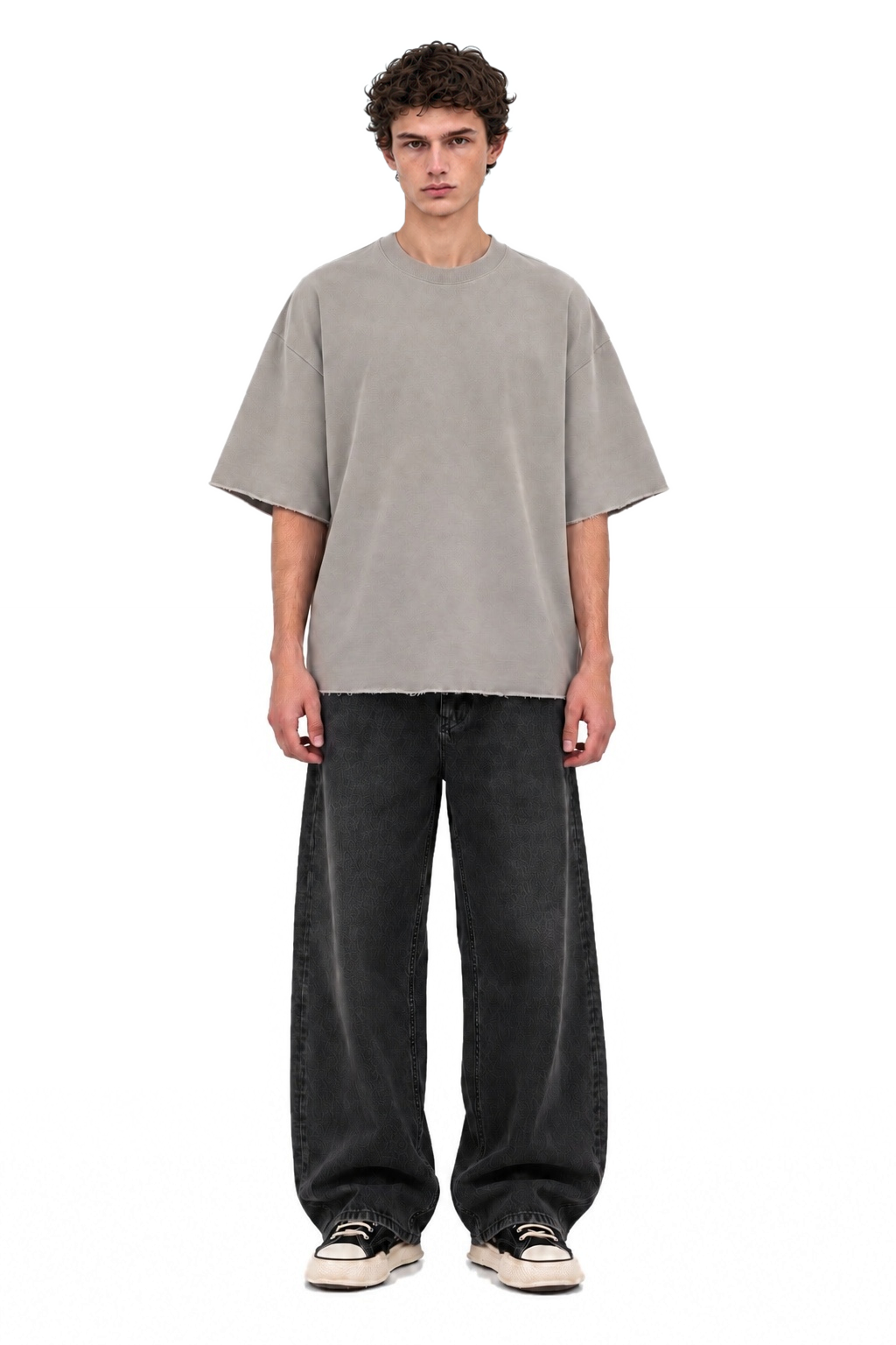 Spirit Grey Oversized T-Shirt men - full look