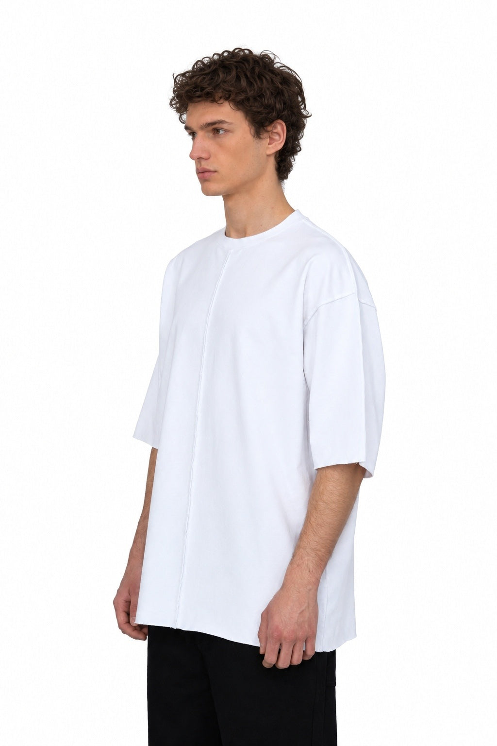 Split White Oversized T-Shirt - MYS