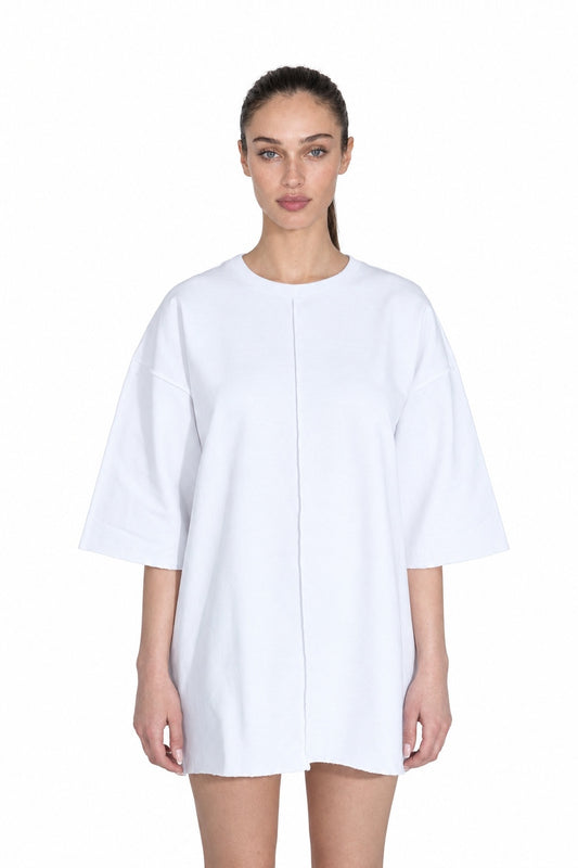 Split White Oversized T-Shirt - MYS