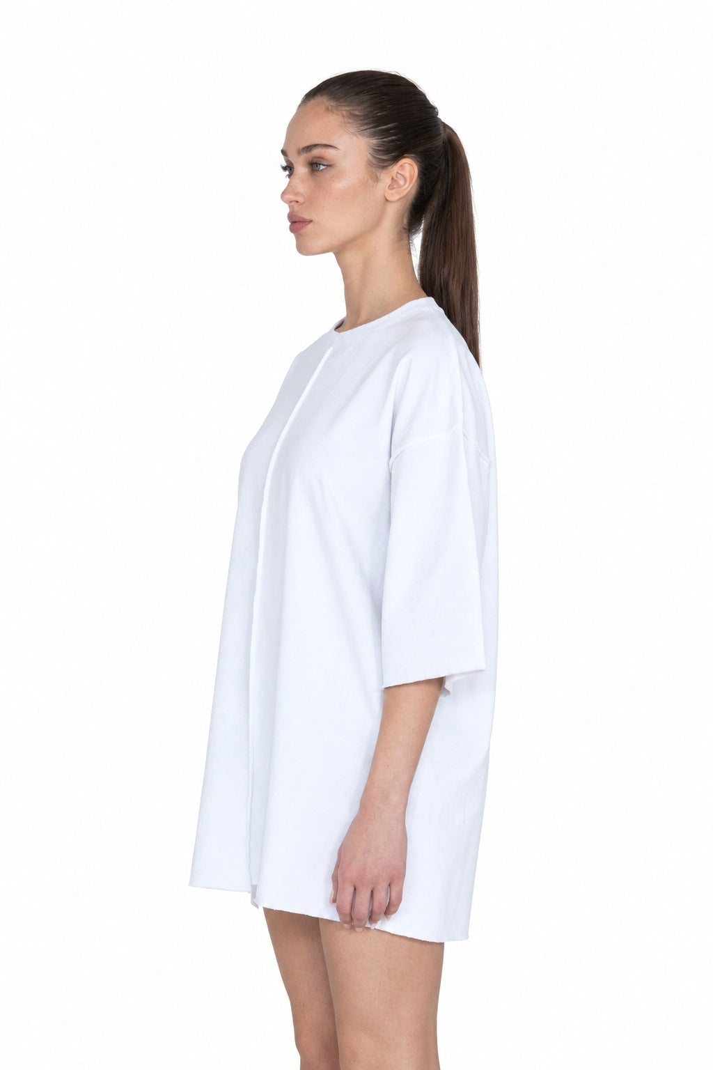 Split White Oversized T-Shirt - MYS