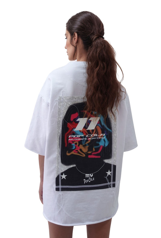 Pop Cola Vandal Muse White Oversized T-shirt