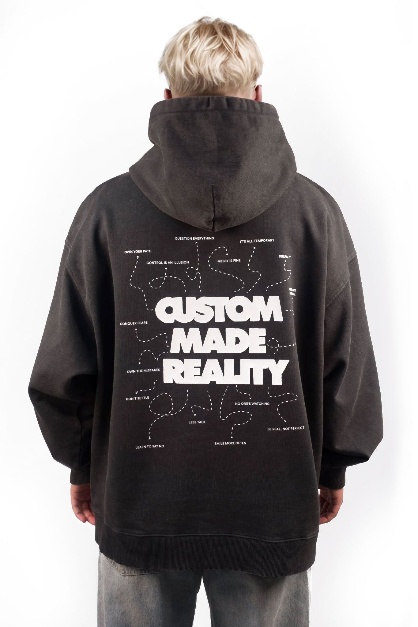 Vintage Puff Print Oversized Hoodie