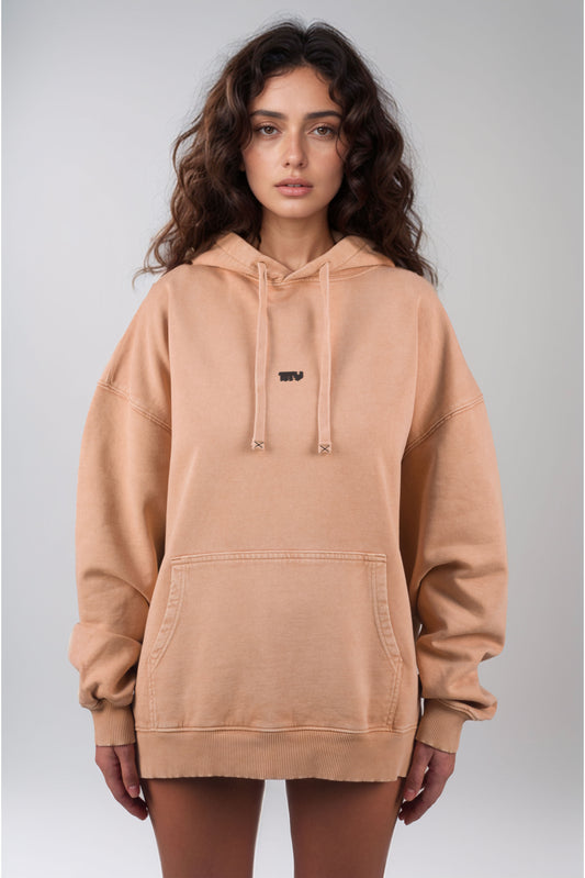 Oversized Vintage Hoodie Latte