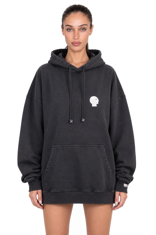 Vintage Puff Print Oversized Hoodie - MYS
