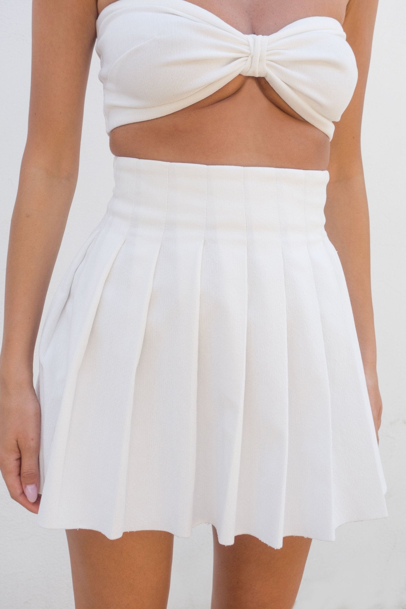 White Skirt and Top Ribbed Fabric - MYS