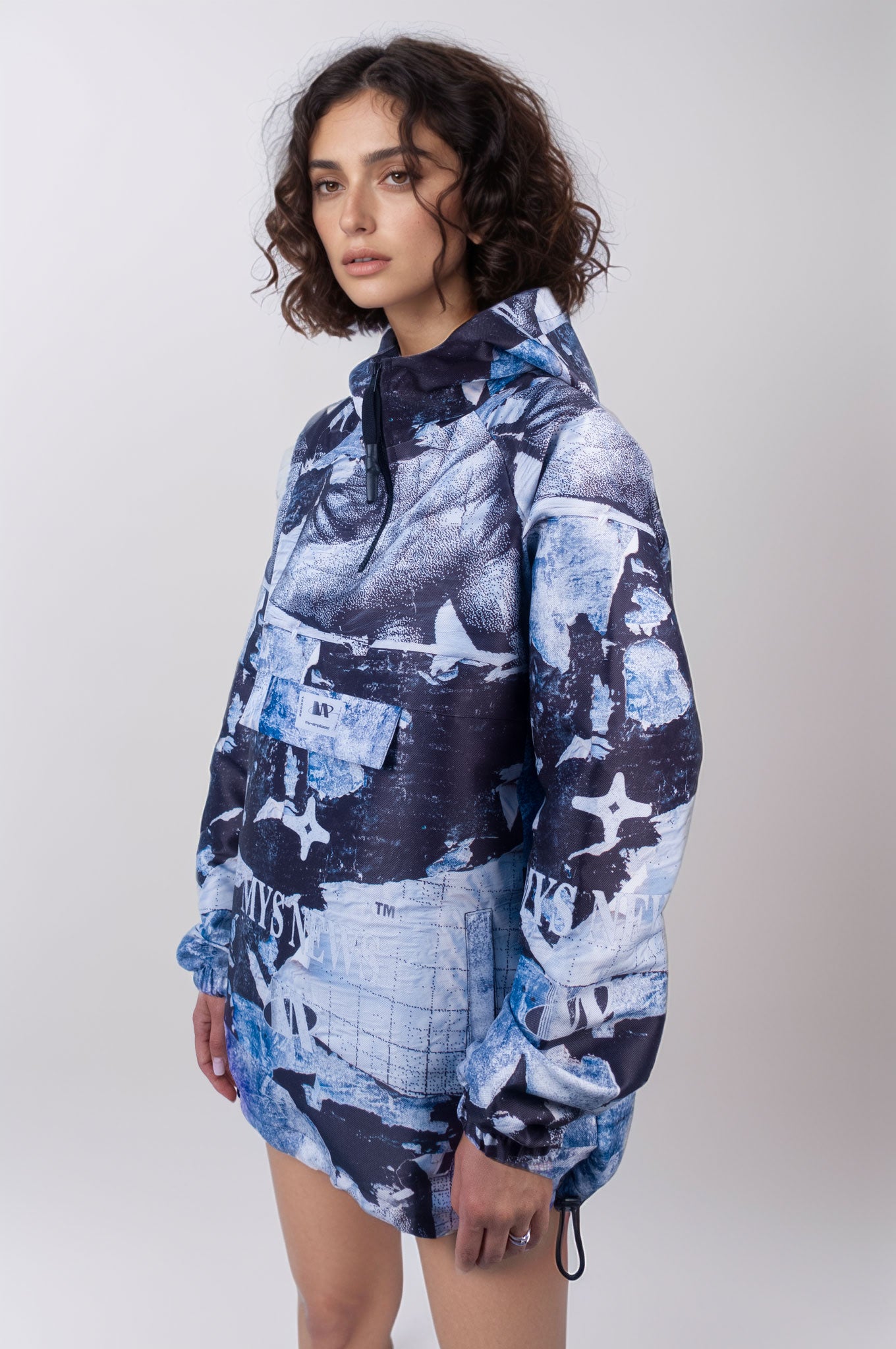 MYS News Blue Windbreaker