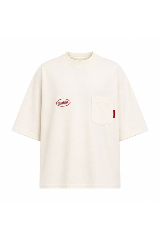 Workwear Ecru Oversized Pocket T-Shirt
