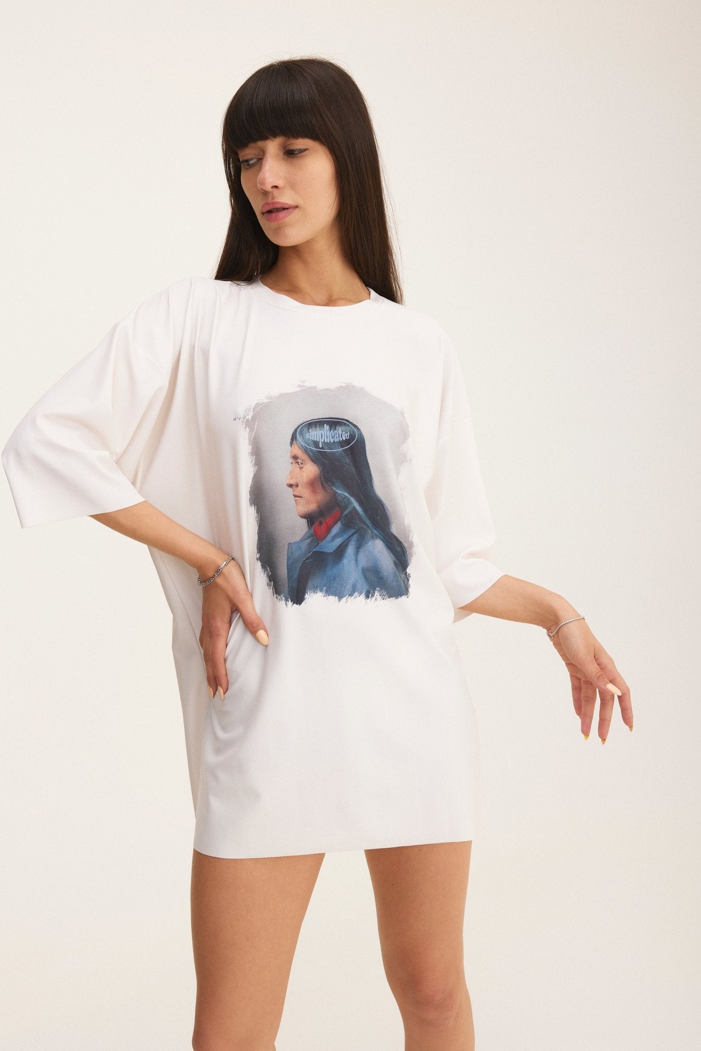 Ivory Oversized T-Shirt Beige - mysimplicated