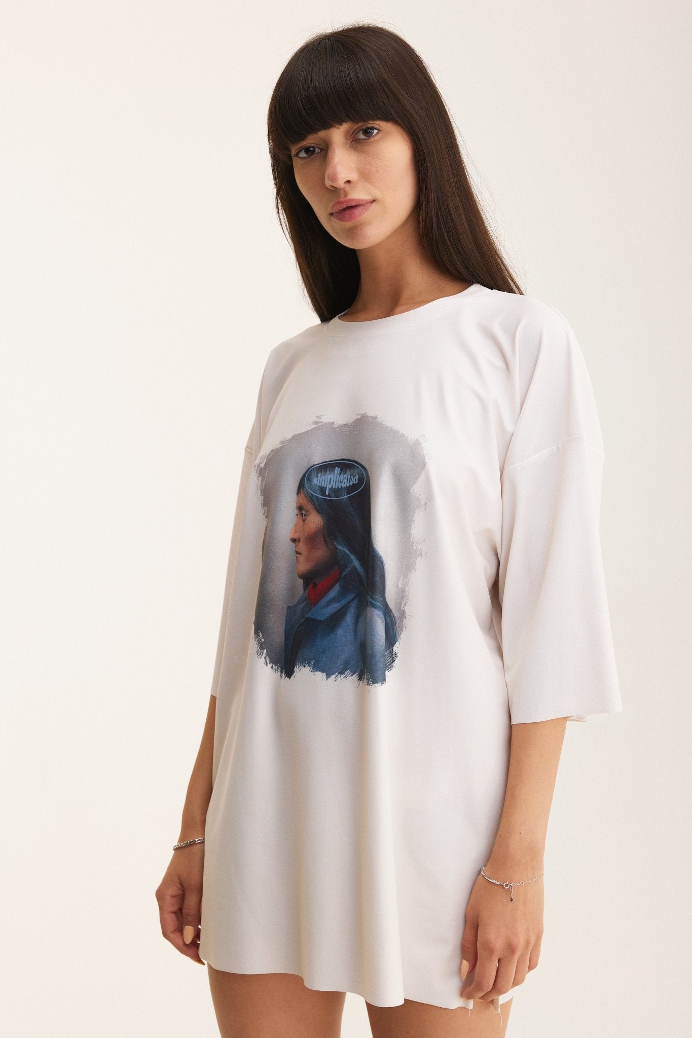 Ivory Oversized T-Shirt Beige - mysimplicated