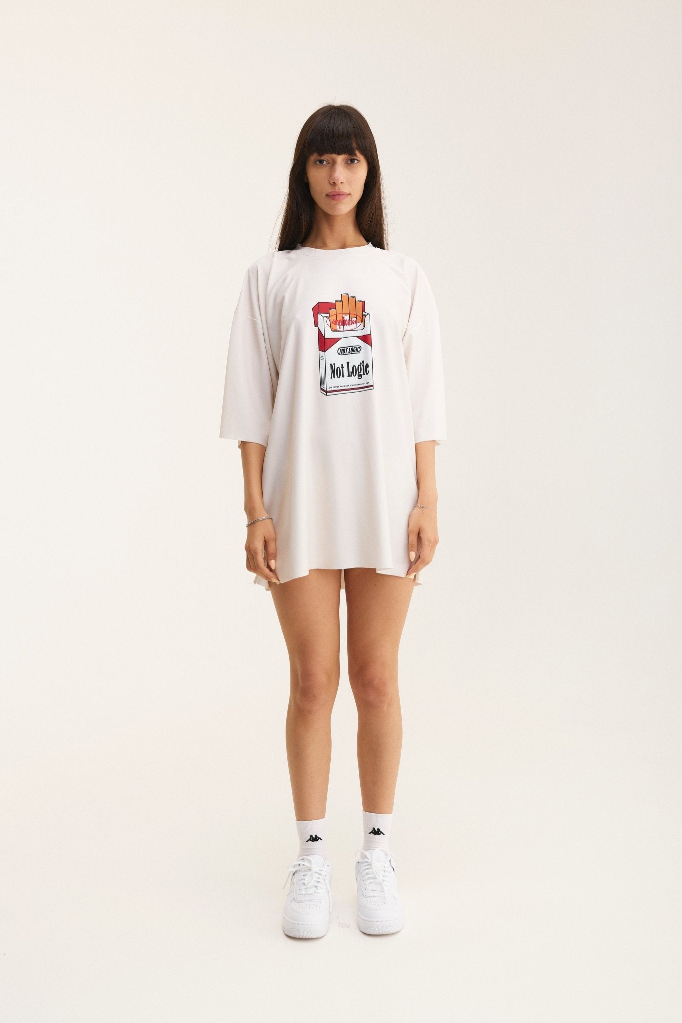 Ivory Oversized T-Shirt Not Logic - mysimplicated