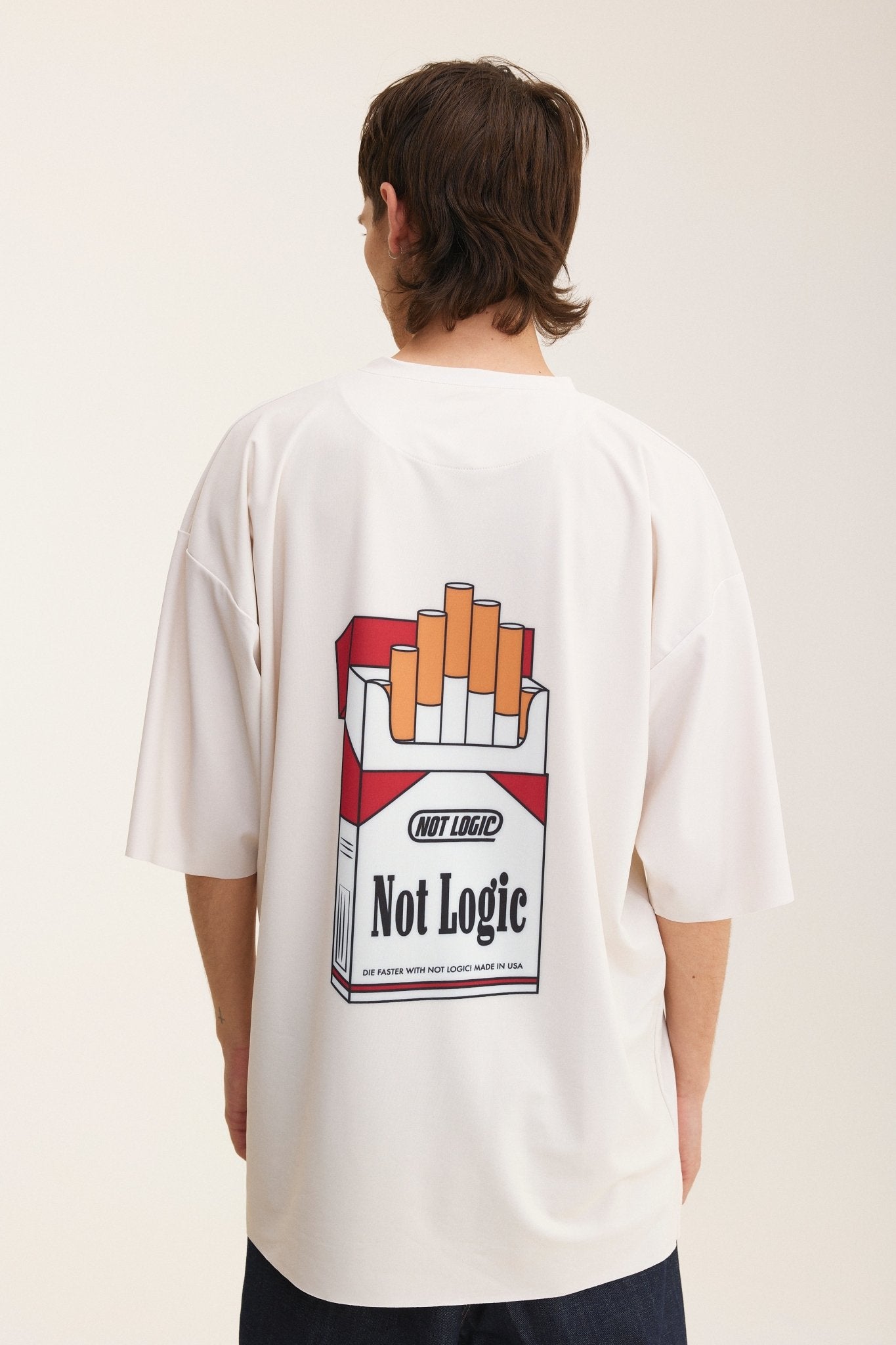 Ivory Oversized T-Shirt Not Logic - mysimplicated