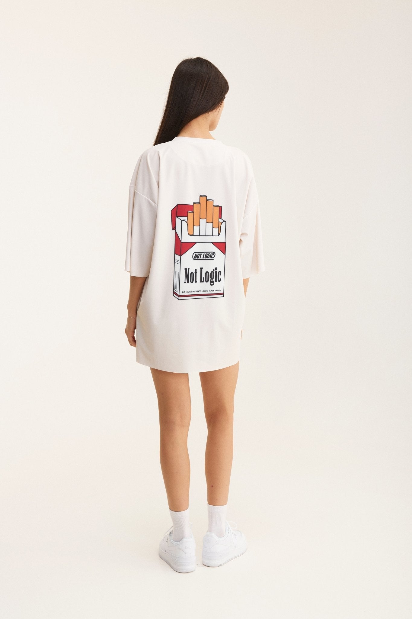 Ivory Oversized T-Shirt Not Logic - mysimplicated