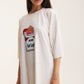 Ivory Oversized T-Shirt Not Logic - mysimplicated