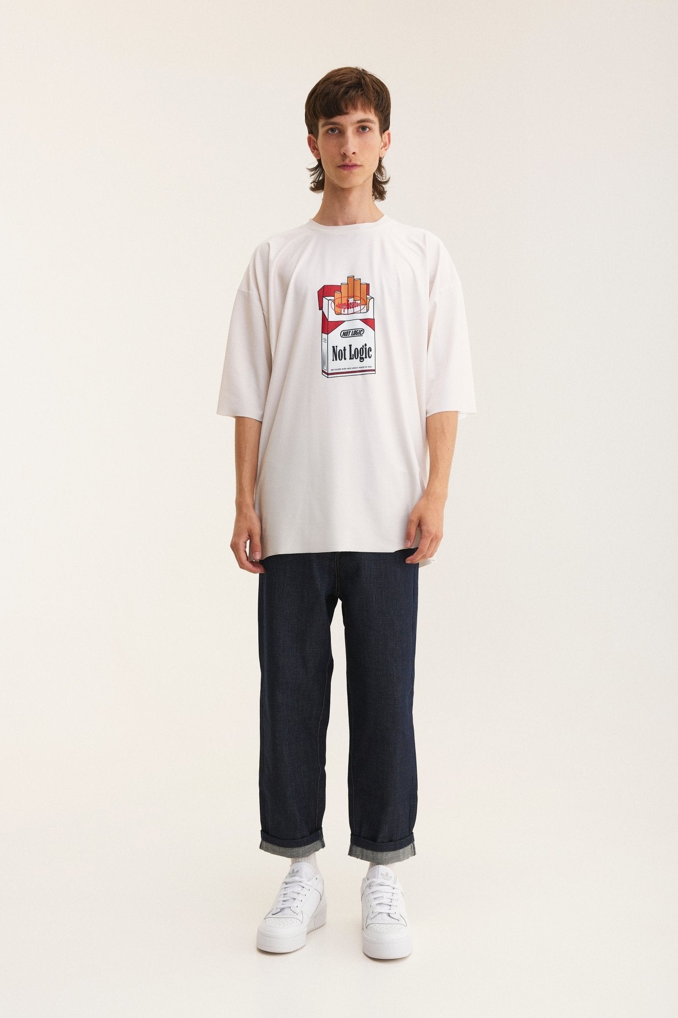 Ivory Oversized T-Shirt Not Logic - mysimplicated