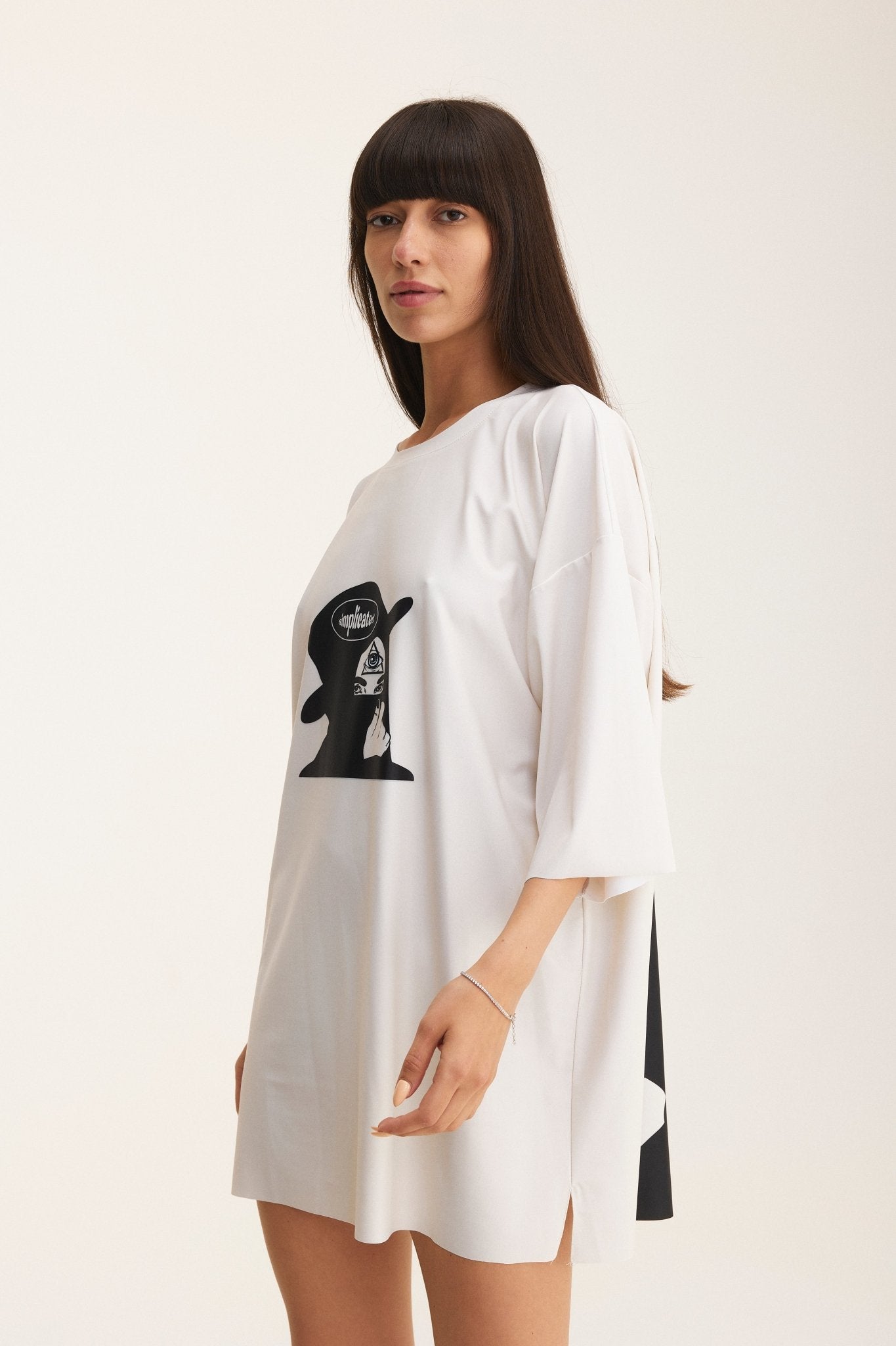 Ivory Oversized T-Shirt Third Eye - mysimplicated