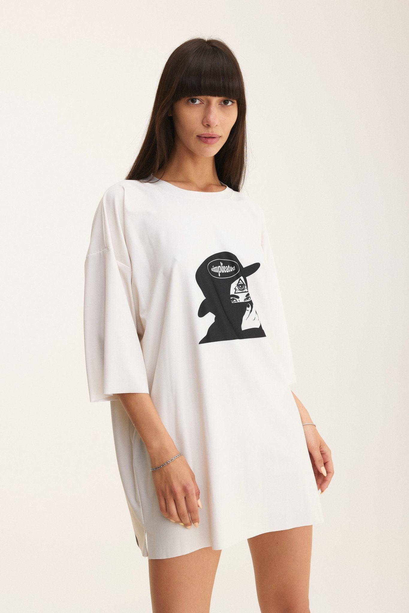 Ivory Oversized T-Shirt Third Eye - mysimplicated