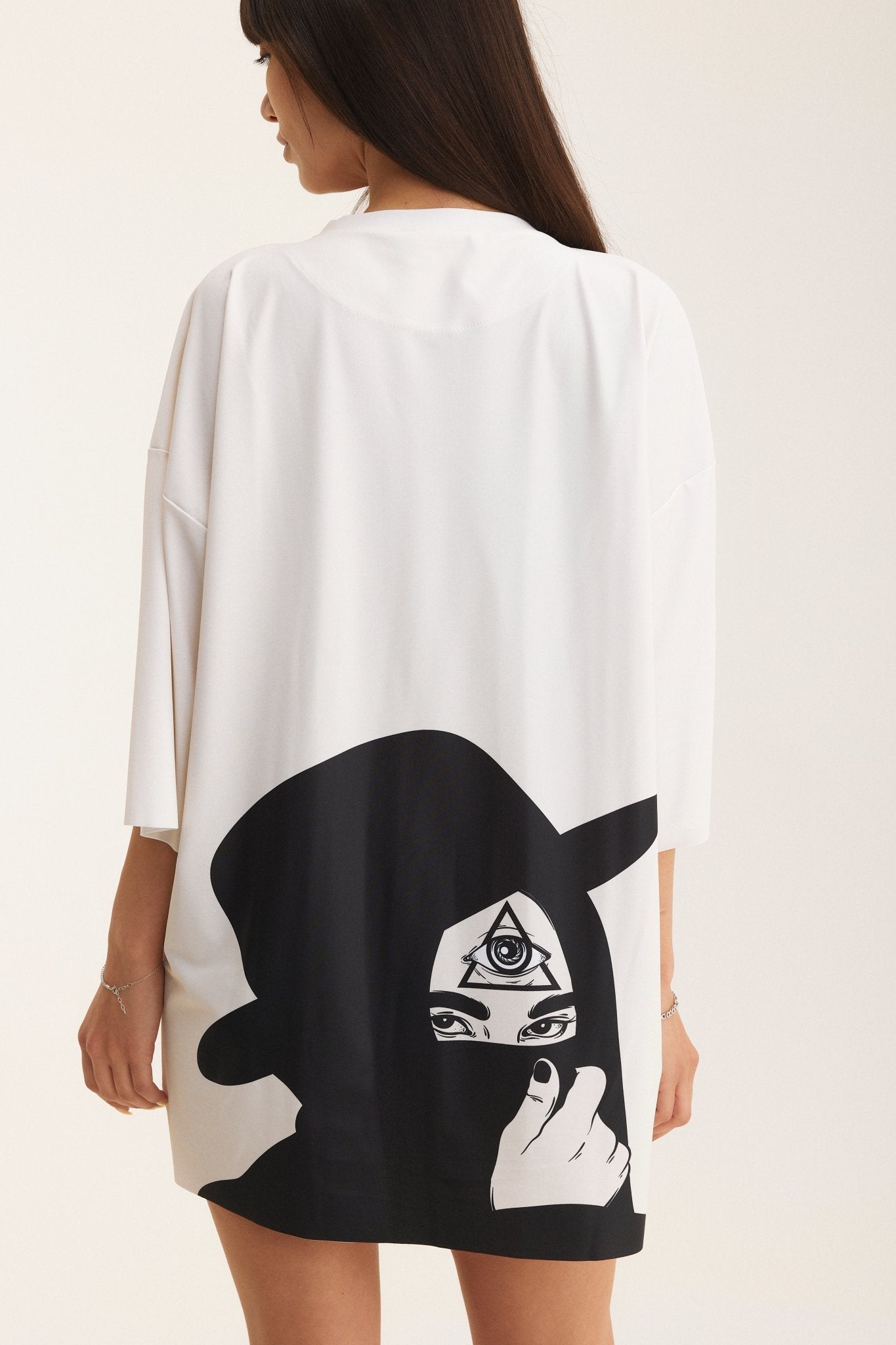 Ivory Oversized T-Shirt Third Eye - mysimplicated