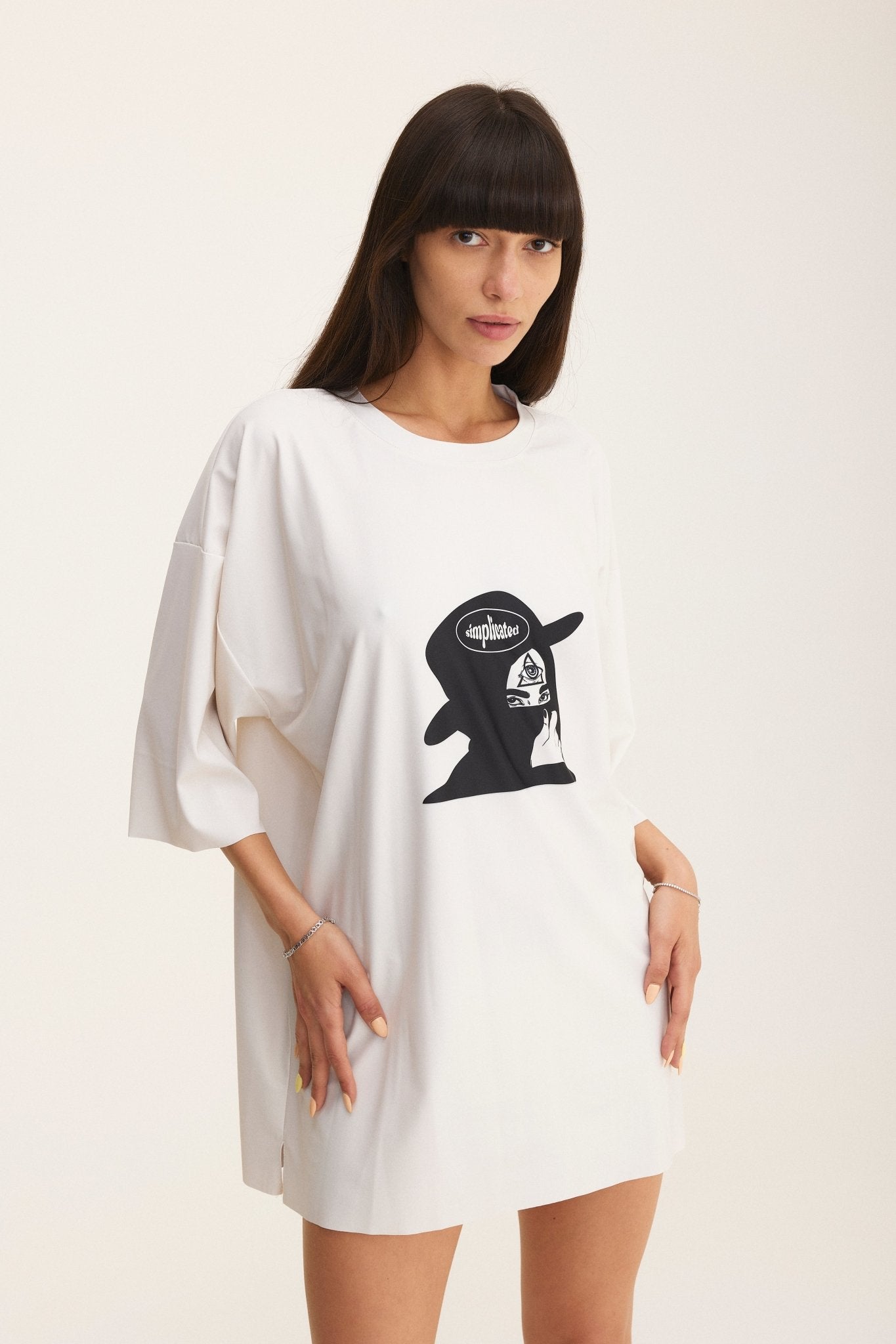 Ivory Oversized T-Shirt Third Eye - mysimplicated