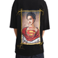 Oversized Black T-shirt Superwoman - mysimplicated