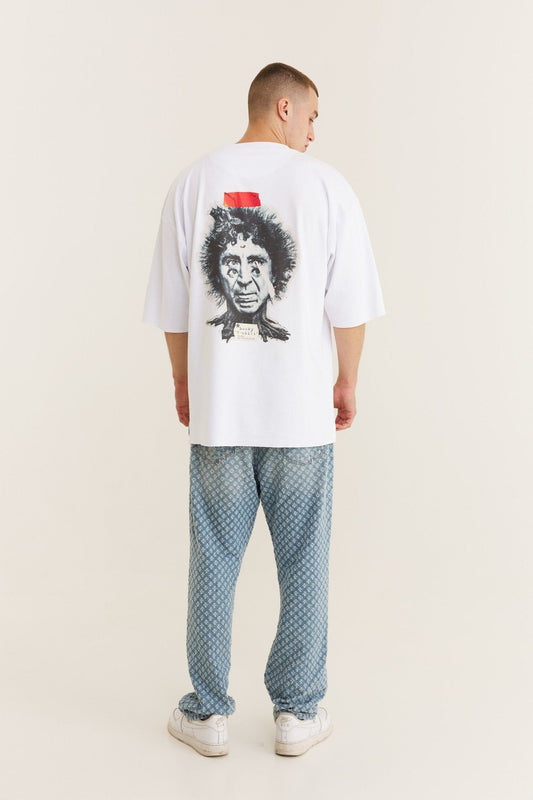 Oversized Cotton White T-shirt Double Eye - MYS