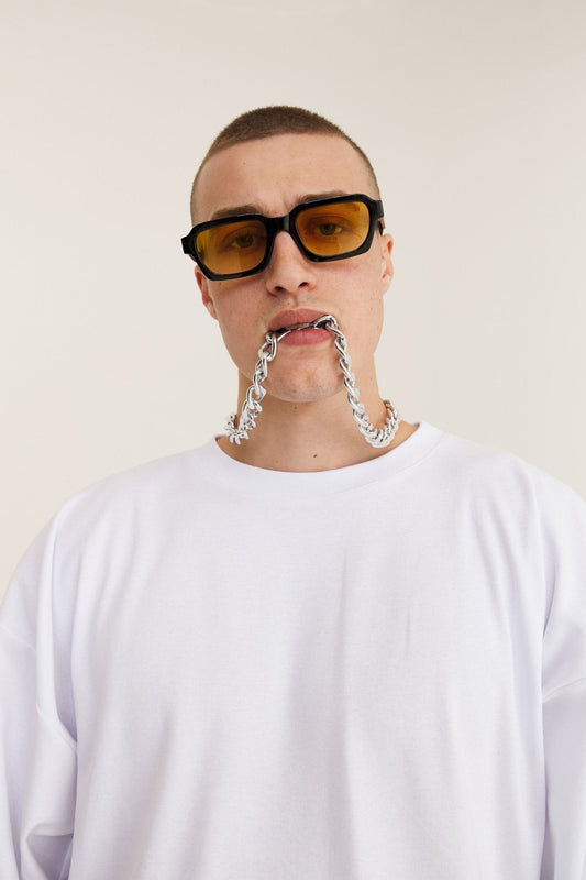 Oversized Cotton White T-shirt Lucky - MYS