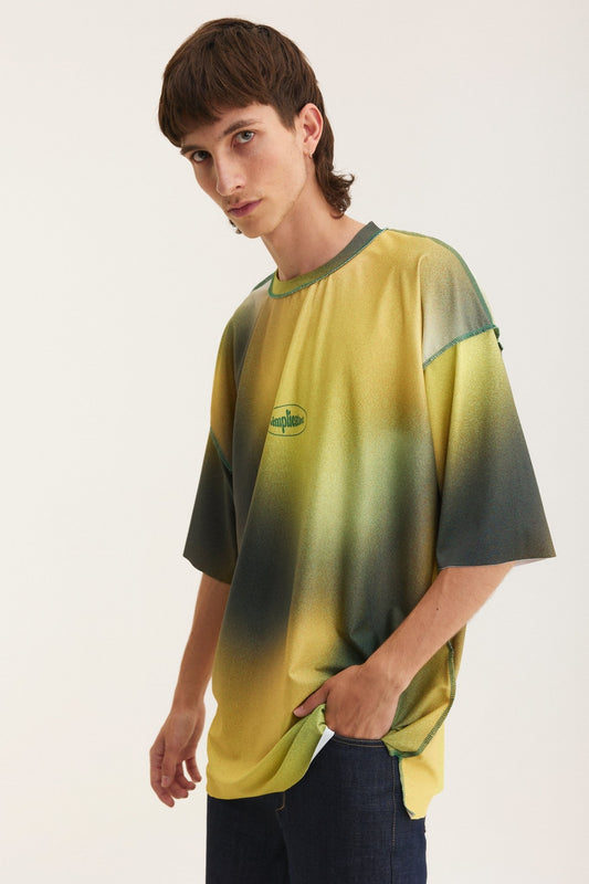 Oversized T-Shirt yellow & green (seam-details) - mysimplicated