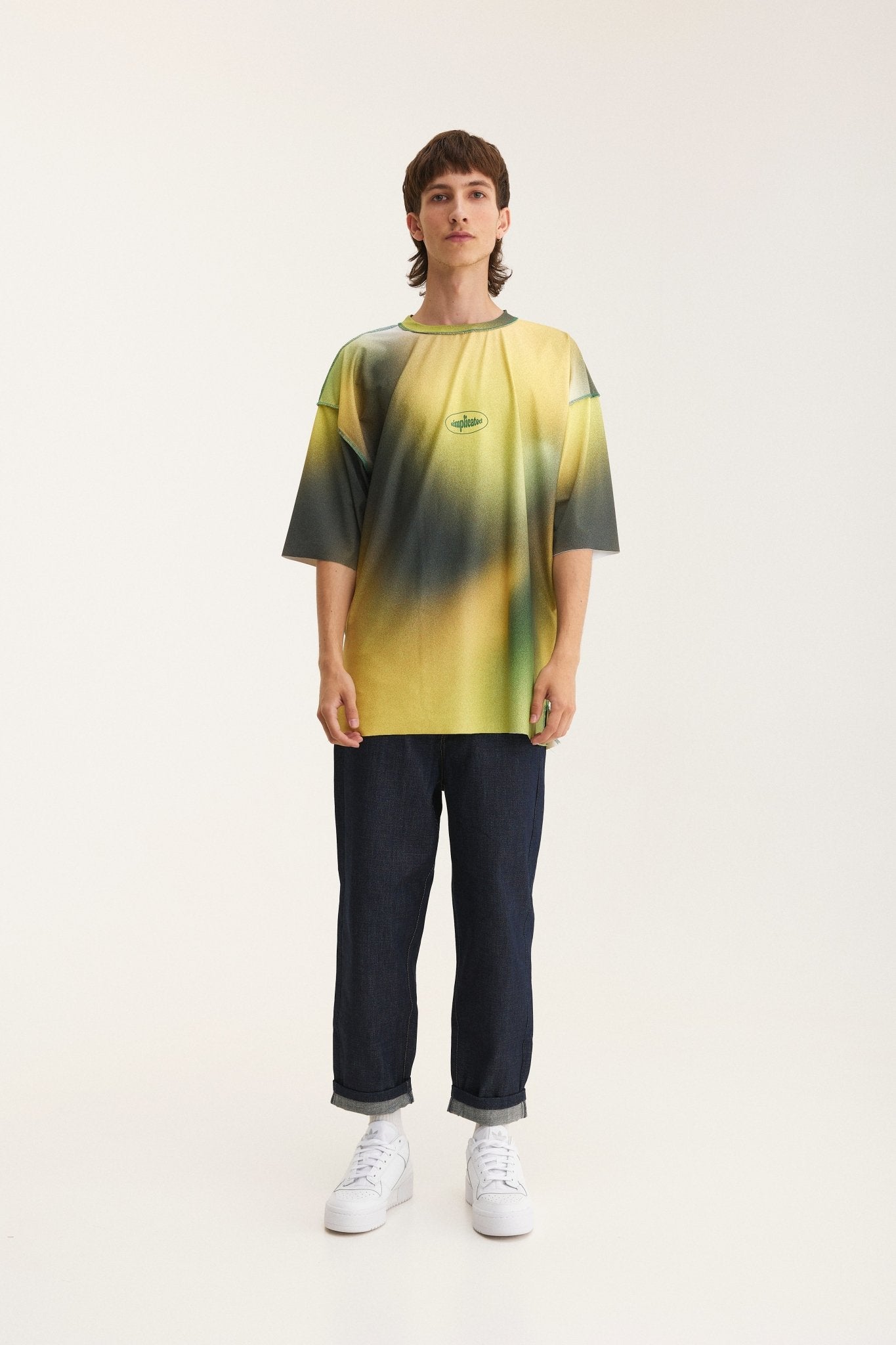 Oversized T-Shirt yellow & green (seam-details) - mysimplicated