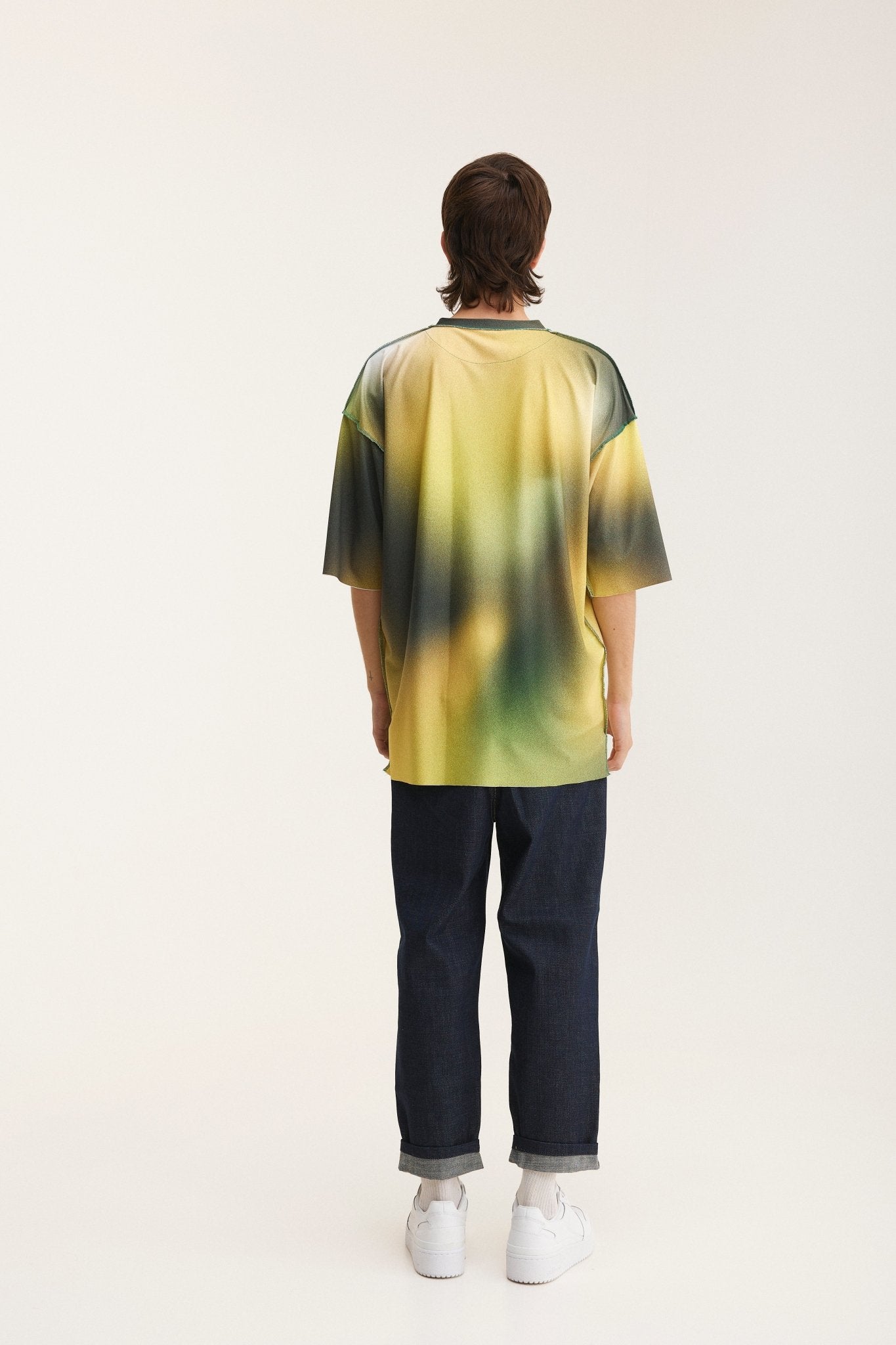 Oversized T-Shirt yellow & green (seam-details) - mysimplicated