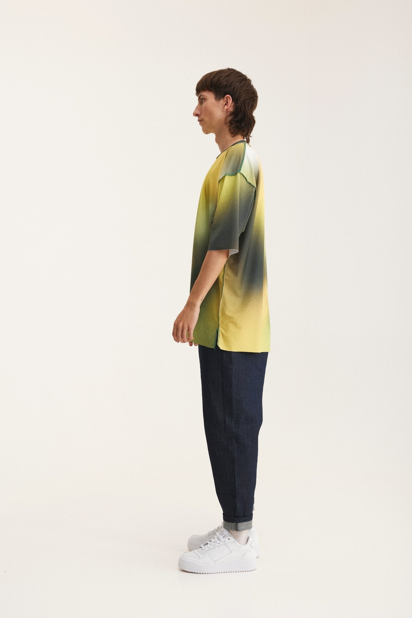 Oversized T-Shirt yellow & green (seam-details) - mysimplicated