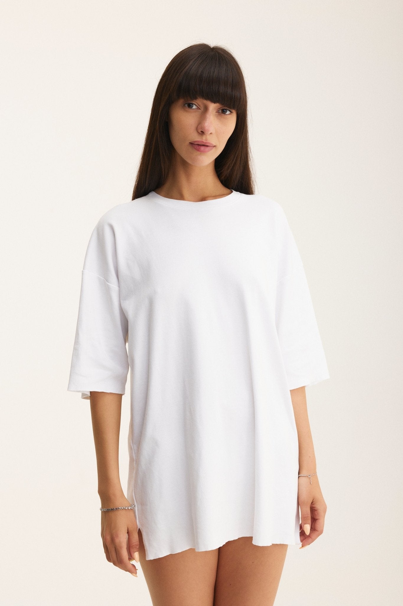 Oversized White T-shirt Beige - mysimplicated