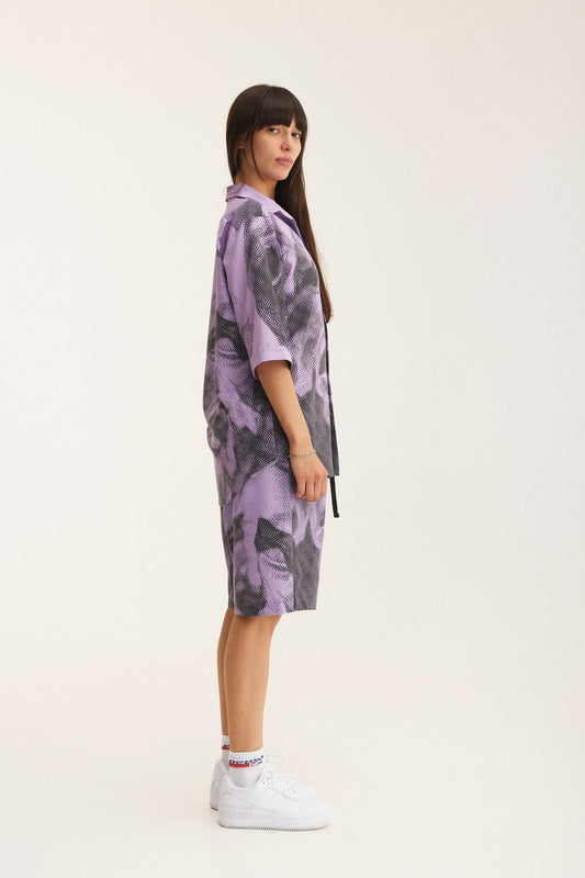 Short Sleeve Shirt & Bermuda Set Mauve (recycled fabric) - MYS