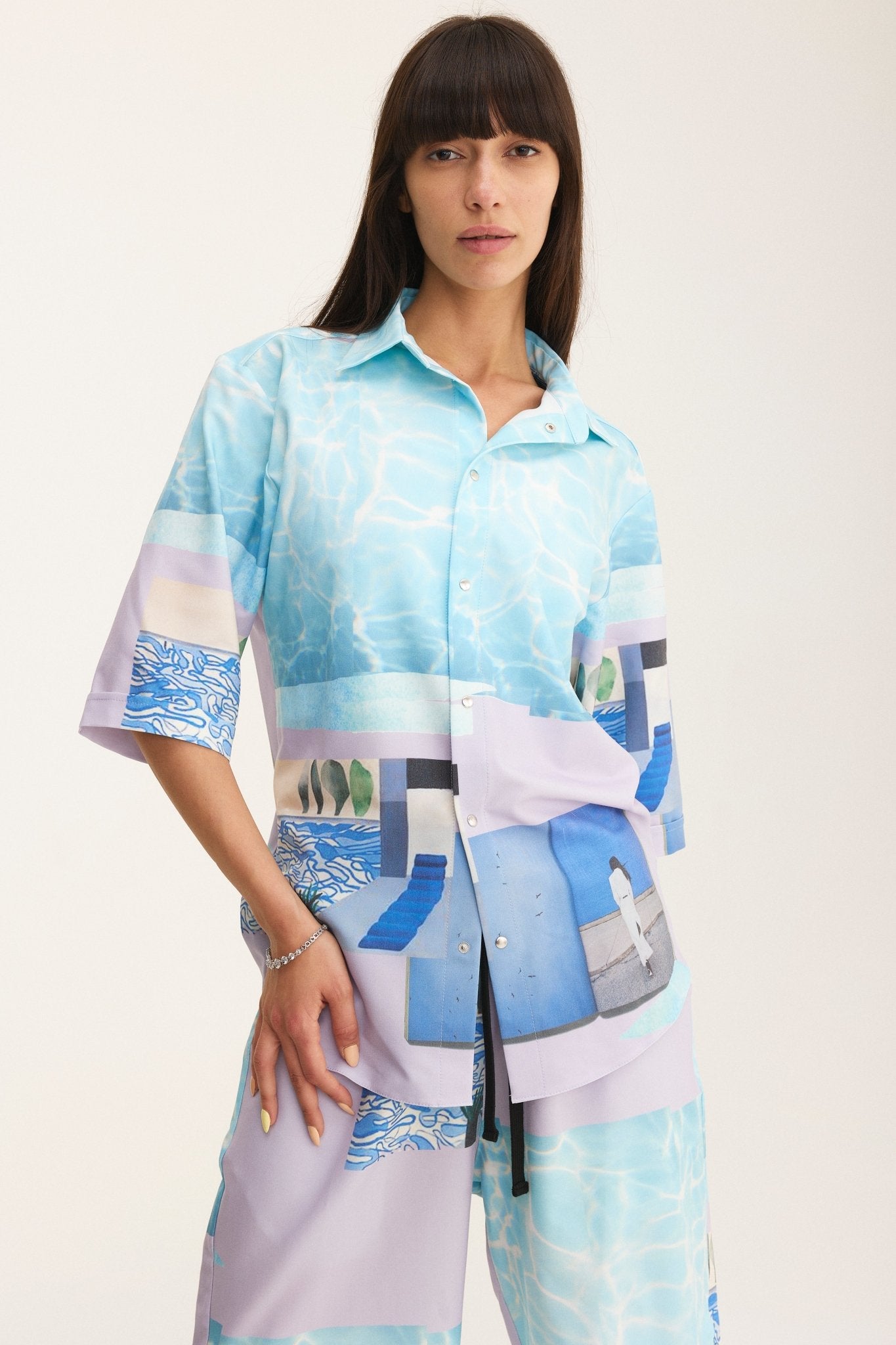 Short Sleeve Shirt & Bermuda Set Water (recycled fabric) - mysimplicated
